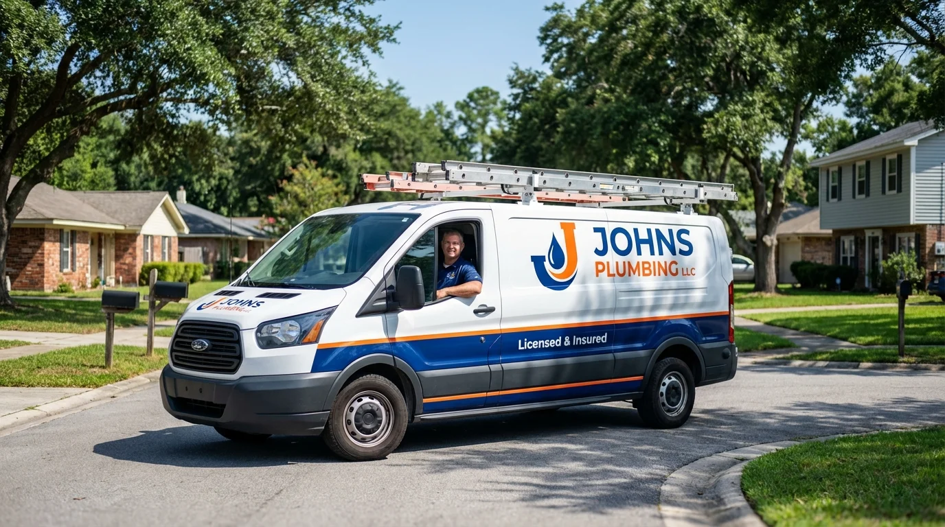 Johns Plumbing LLC service van in Grand Haven, MI
