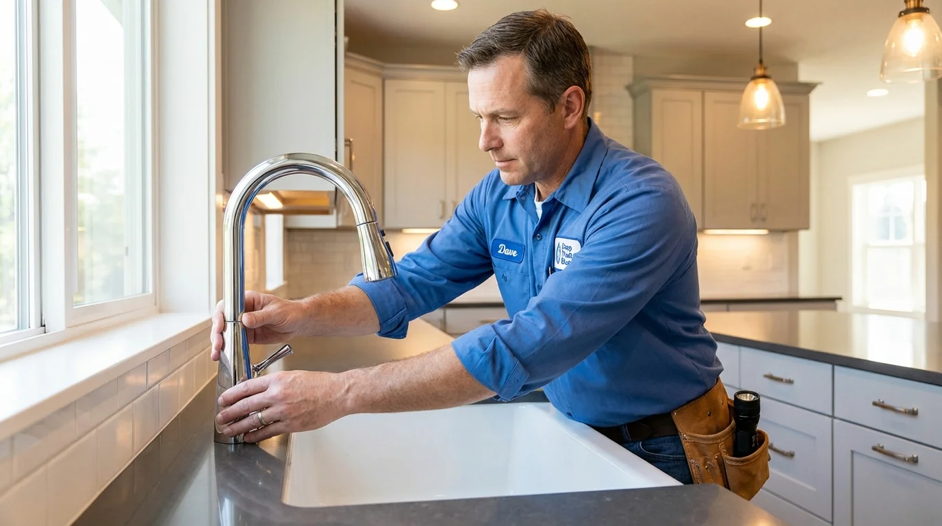 Kitchen faucet installation by Johns Plumbing LLC in Grand Haven