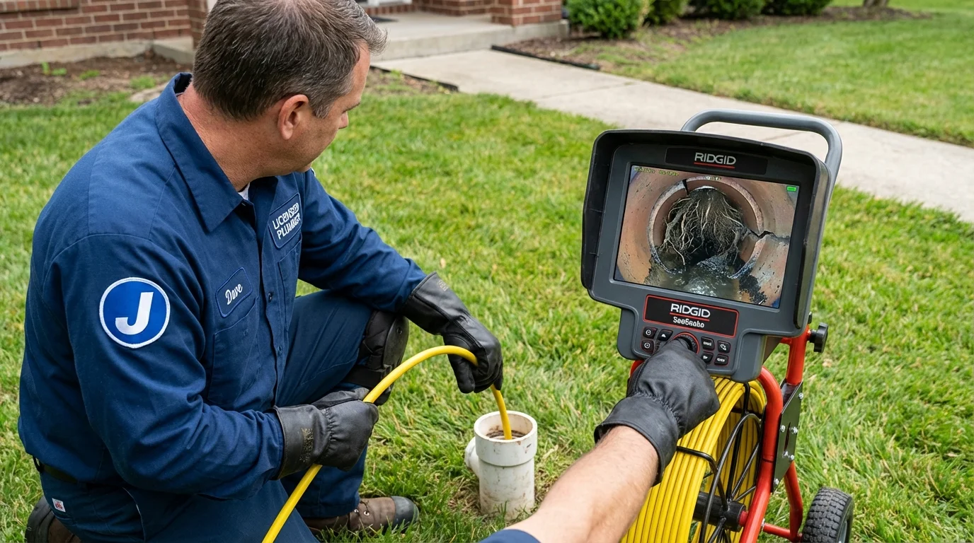 Sewer camera inspection being performed by Johns Plumbing LLC in Grand Haven